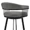 Armen Living Bronson 29" Bar Height Swivel Bar Stool in Black Finish and Gray Faux Leather 721535761890 - alternate 9